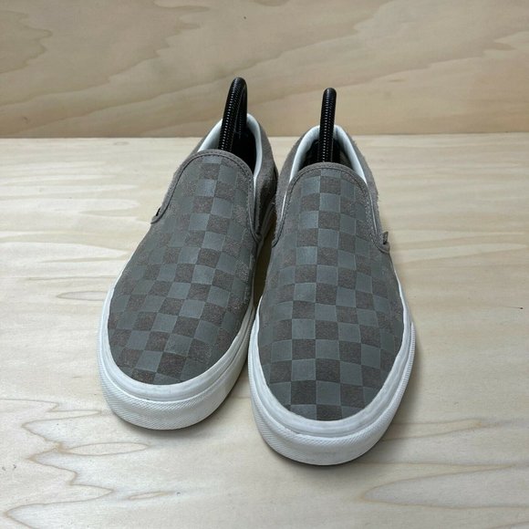 Vans Off The Wall Womens 721356 Low Top Gray White Slip On Shoes Size W 8.5 M 7 - Picture 4 of 9